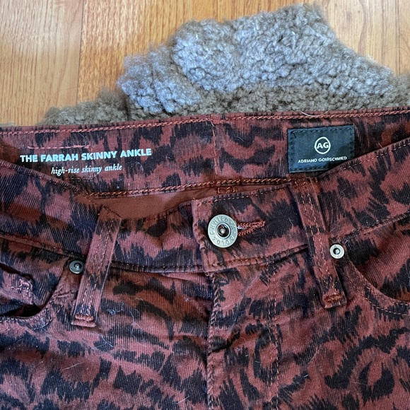 AG leopard print fine wale corduroy jeans. - Picture 5 of 5